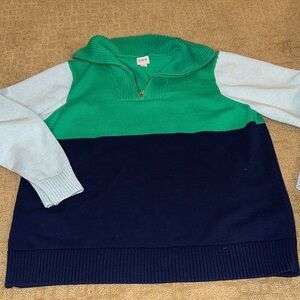 J. crew color block 1/2 zip cotton sweater
